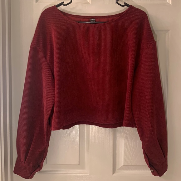 SHEIN Corduroy Crop Top Sweater - Picture 4 of 14